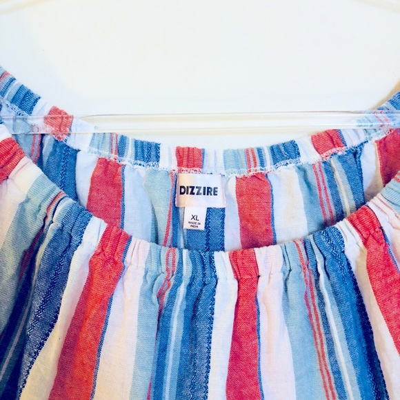 Multicolored Striped Off the Shoulder Blouse - Picture 2 of 3